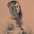 Louise Colet circa 1840 (Tekening: Franz Xaver Winterhalter) overleden op 8 maart 1876