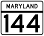 Maryland Route 144 marker