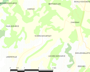 Poziția localității Viviers-sur-Artaut