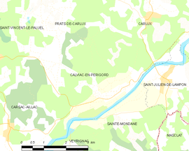 Mapa obce Calviac-en-Périgord