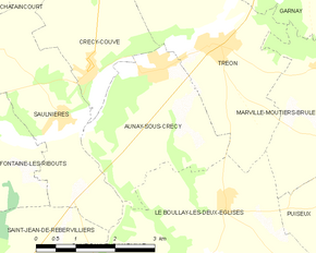 Poziția localității Aunay-sous-Crécy