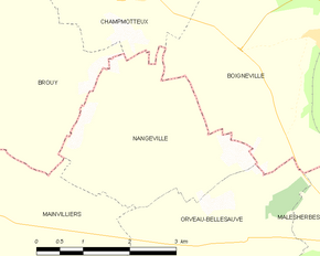 Poziția localității Nangeville