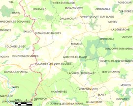 Mapa obce Colombey-les-Deux-Églises