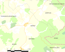 Mapa obce Germay