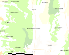 Mapa obce Bernadets-Dessus