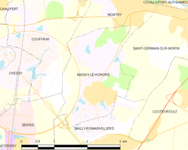 Mapa obce Magny-le-Hongre