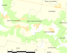 Mapa obce Saint-Ouen-sur-Morin