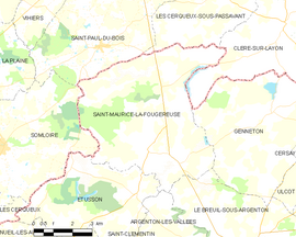 Mapa obce Saint-Maurice-la-Fougereuse