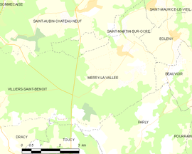 Mapa obce Merry-la-Vallée
