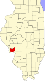 Карта штата Иллинойс с выделением округа Джерси