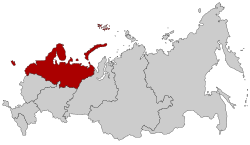 Map of Russia - Northwestern Federal District (2018 composition)