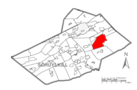 Map of Schuylkill County, Pennsylvania Highlighting Walker Township