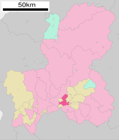 Poziția localității Minokamo