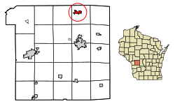 Location of Warrens in Monroe County, Wisconsin.