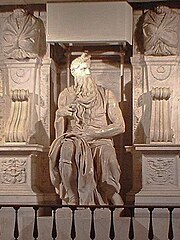 Mistranslation: Michelangelo's horned Moses Moses (Michaelangelo - San Pietro in Vincoli - Rome).jpg