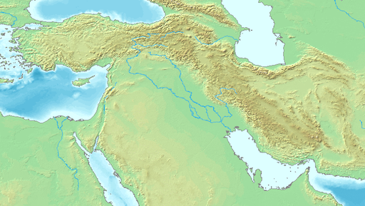 Lagash is located in nearly East