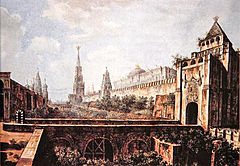 Картина Фёдора Алексеева «Алевизов Ров и Никольская башня в 1800 году»