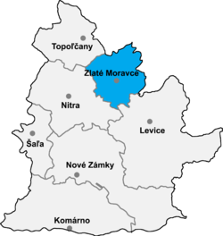 Location of Zlate Moravces apriņķis