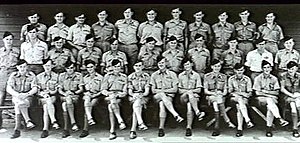 Portrait of military personnel standing or seated in three rows