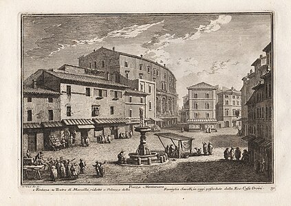 Piazza Montanara. Gravyr av Giuseppe Vasi.