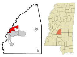 Location of Flowood, Mississippi