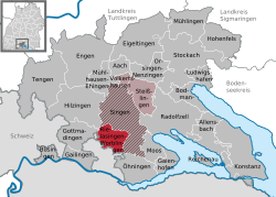 Elhelyezkedése Baden-Württemberg térképén