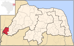 聖米格爾的塞拉在巴西北里約格朗德州的位置