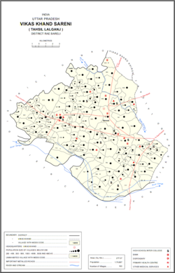 Map showing Kanjas (#779) in Sareni CD block