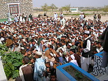 Gathering of students in 2006 at a school in Nangarhar Province. School reopening, Nangarhar Province, Afghanistan.jpg