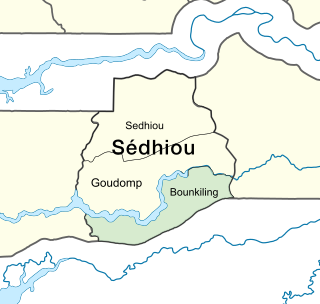 Map of Bounkiling Department in Sédhiou Region, Senegal