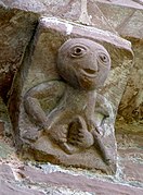 Sheela-na-Gig an der Church of St Mary and St David in Kilpeck, Herefordshire
