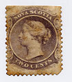 Stockflecken auf Nova-Scotia-1860-Briefmarke