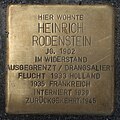 Braunschweig Hildebrandstraße 47 Stolperstein Heinrich Rodenstein