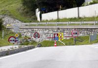 Road closures in the Alps.