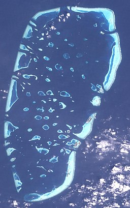 Landsat-bild över Södra Maléatollen