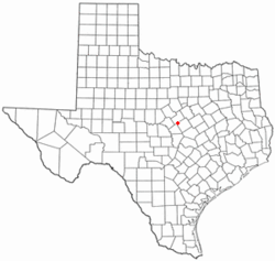 Location of Evant, Texas