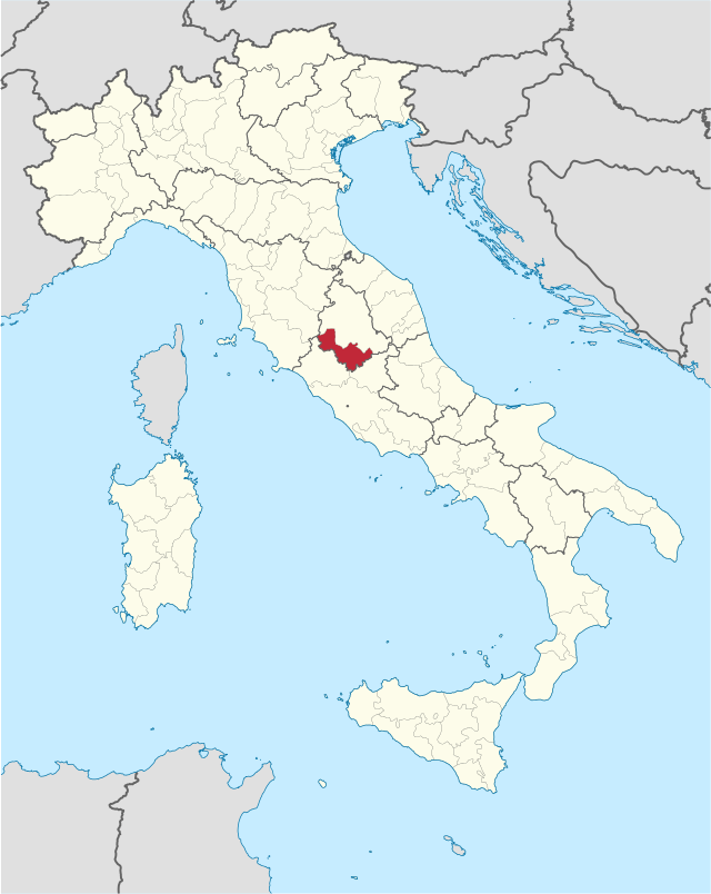 特尔尼省在意大利的位置