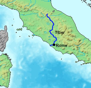 L curso de l riu Tibre.