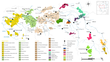 Weinbaugebiet Loire innerhalb Frankreichs