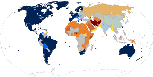 World laws pertaining to homosexual relationships and expression