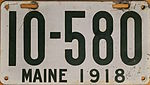 Номерной знак штата Мэн 1918 года.JPG