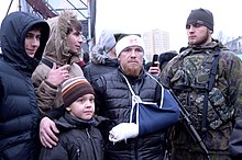 DPR Sparta Battalion commander Arseny Pavlov, Donetsk, 25 December 2014 2014-12-25. Otkrytie novogodnei iolki v Donetske 13.JPG