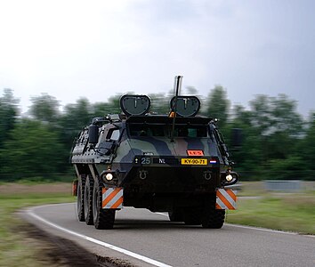 Een lesuitvoering van een Patria XA-188 GVV pantserwielvoertuig tijdens de Landmachtdagen 2008 in Oirschot.