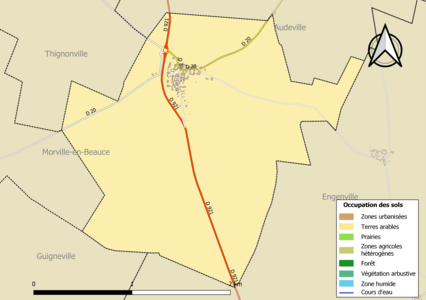 Carte des infrastructures et de l'occupation des sols de la commune en 2018 (CLC).