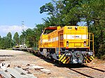 COMSA class 317 locomotive in Caldes de Malavella train station (2010)