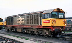 Egy 58 sorozatú mozdony Saltleyben 1987 áprilisában