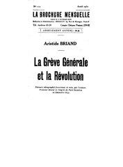 Aristide Briand La Grève générale et la Révolution, 1932    