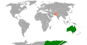 Location map for Australia and Pakistan.