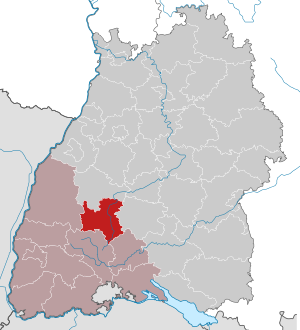 Li position de Subdistrict Rottweil in Baden-Württemberg