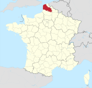 Lage des Departements Pas-de-Calais in Frankreich